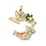 Brass Micro Pave Clear Cubic Zirconia Pendants