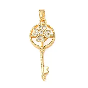 Brass Micro Pave Clear Cubic Zirconia Pendants