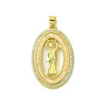 Golden Brass Micro Pave Cubic Zirconia Pendants