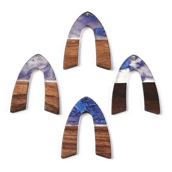 Transparent Resin & Walnut Wood Pendants