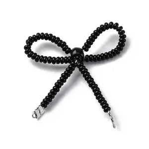Alloy & Glass Seed Beads Bowknot Chandelier Component Links