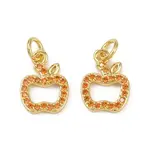 Brass Micro Pave Cubic Zirconia Charms