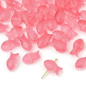 50Pcs Transparent Spray Painted Glass Beads
