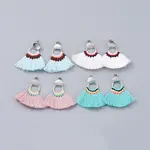 Polycotton(Polyester Cotton) Tassel Dangle Earrings