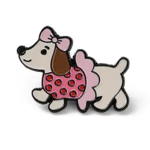 Dachshund with Bowknot Enamel Pins