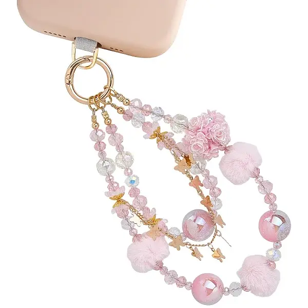 1Pc Alloy & Resin Phone Hand Strap Chains
