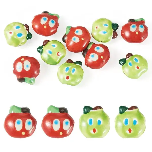 10Pcs 2 Colors Handmade Porcelain Beads