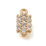 Brass Micro Pave Clear Cubic Zirconia Charms