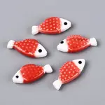 Hand Painted Fish Shaped Porcelain Beads