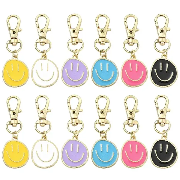 6Pcs Alloy Enamel Pendant Decorations