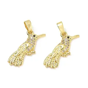 Brass Micro Pave Clear Cubic Zirconia Pendants
