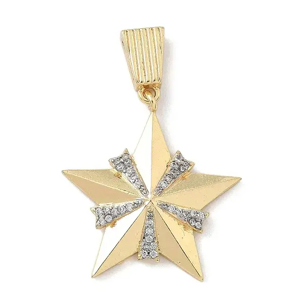 Brass Micro Pave Cubic Zirconia Pendants