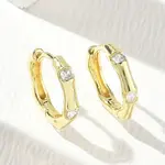 Brass Micro Pave Cubic Zirconia Hoop Earrings