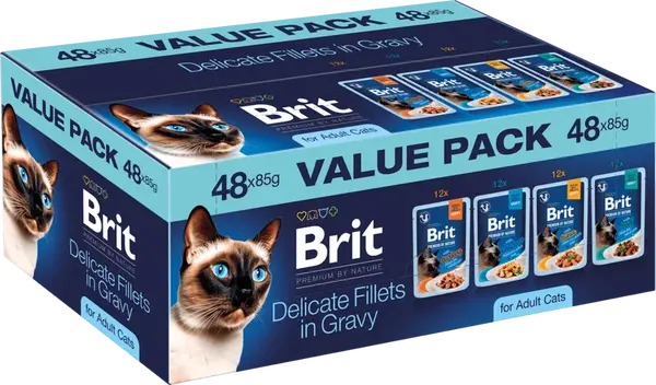 Multipack kapsiček Brit Premium by Nature filety ve šťávě 48x85 g