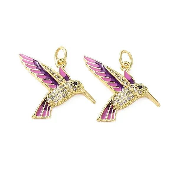 Brass Micro Pave Black Cubic Zirconia Pendants