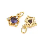 Brass Micro Pave Cubic Zirconia Charms