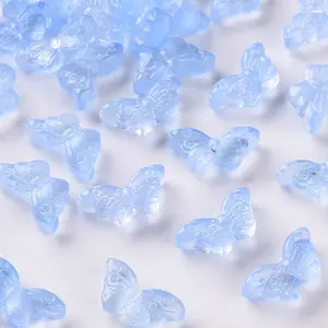 Transparent Spray Painted Glass Beads