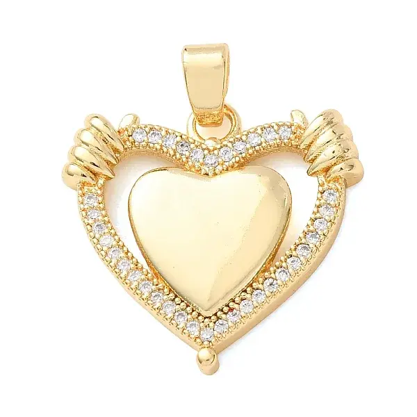 Brass Micro Pave Clear Cubic Zirconia Pendants