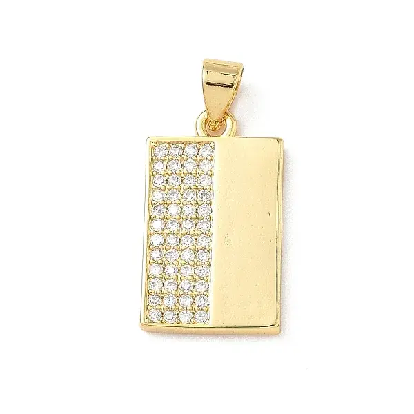 Brass Micro Pave Cubic Zirconia Pendants