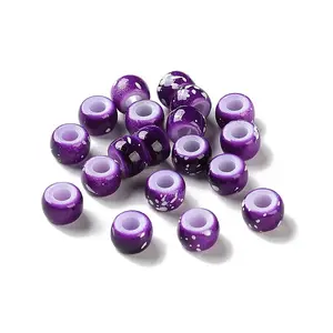 Spray Painted ABS Plastic European Beads