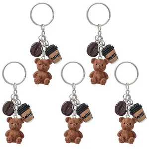 5Pcs Opaque Resin Keychains