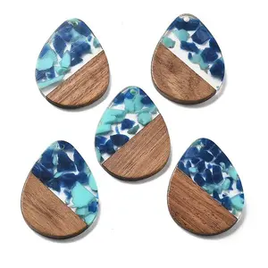 Resin and Walnut Pendants