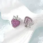Strawberry Brass Micro Pave Cubic Zirconia Stud Earrings