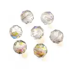 Electroplate Transparent Round Glass Beads