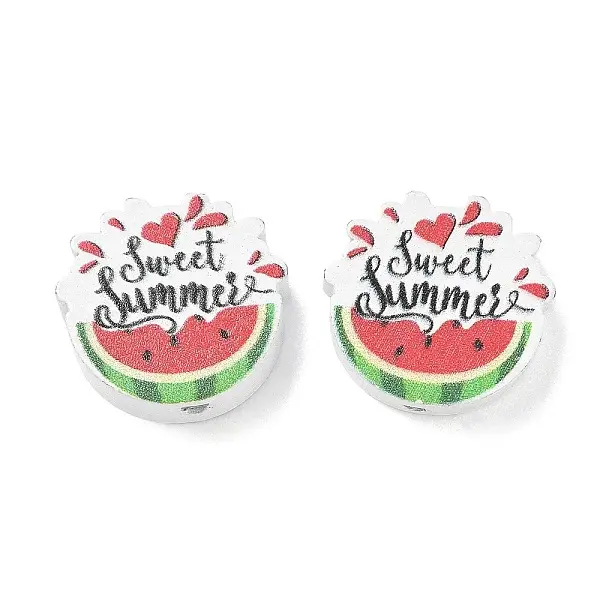 Summer Themed Printed Wood Beads