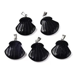 Synthetic Blue Goldstone Pendants