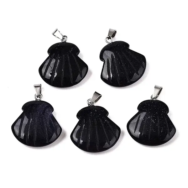 Synthetic Blue Goldstone Pendants