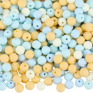 500Pcs Rubberized Style Imitated Silicone Acrylic Beads