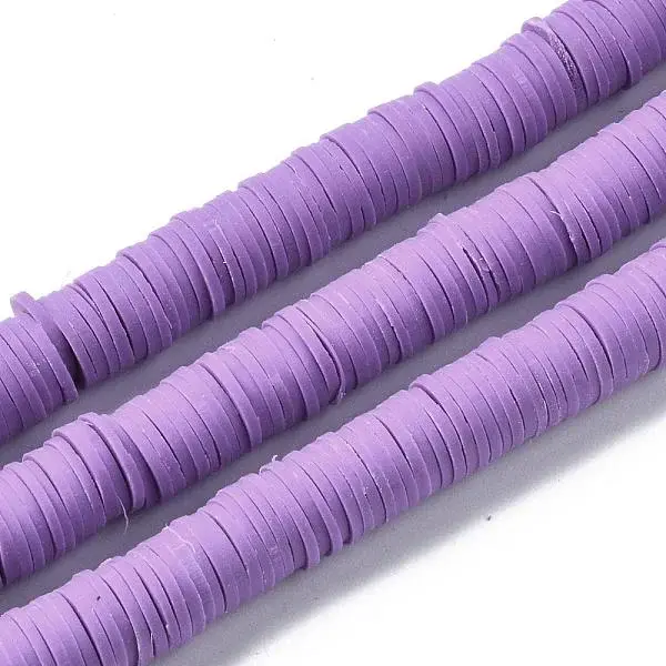 Flat Round Handmade Polymer Clay Beads