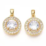 Brass Micro Pave Cubic Zirconia Pendants