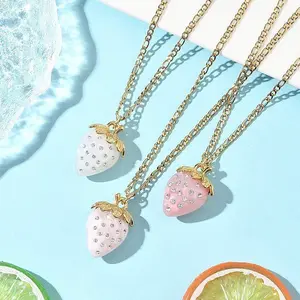 3Pcs Acrylic Rhinestone Pendant Necklaces