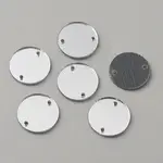 Flat Round Acrylic Mirror Sew on Rhinestone