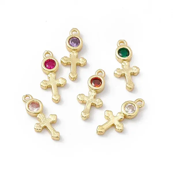 Brass Micro Pave Cubic Zirconia Pendants