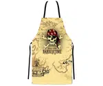 Pánská barber zástěra Barbertime Mapped Pro Barber Apron - žlutá - Pirates of the Barbertime + dárek zdarma
