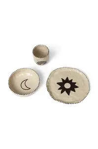 Ferm Living  Dětský snídaňový set  Naive Ceramic Set 3-pack