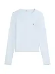 Tommy Jeans Tričko 'Ruffle Slim Long Sleeve'  nebesky modrá