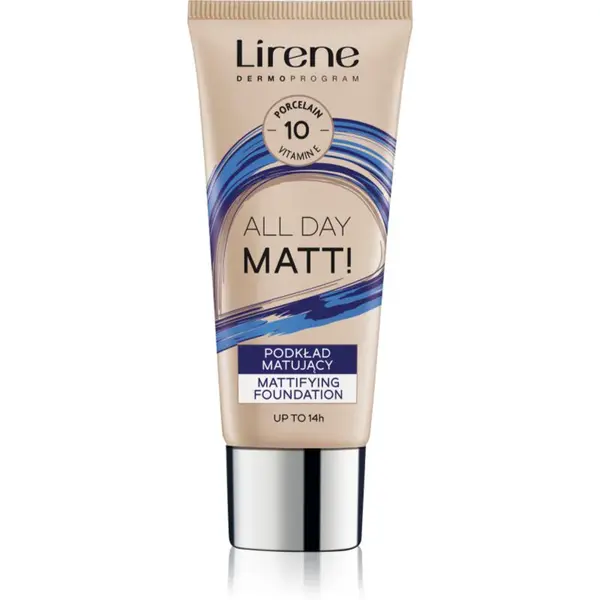 Lirene ALL DAY MATT! matující fluidní make-up pro dlouhotrvající efekt odstín 10 Porcelain 30 ml