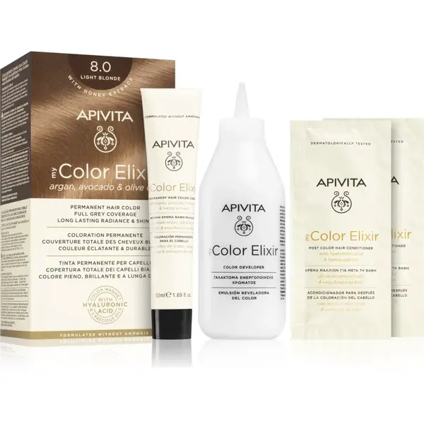 Apivita My Color Elixir barva na vlasy bez amoniaku odstín 8.0 Light Blonde 1 ks