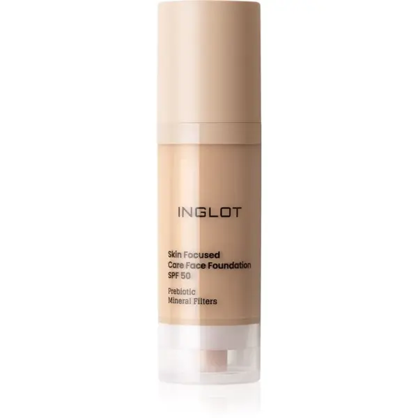 Inglot Skin Focused Care Face Foundation SPF 50 krycí make-up SPF 50 odstín 305 Peachy Beige 30 ml