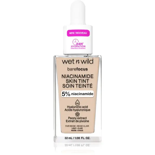 Wet n Wild BareFocus Niacinamide Skin Tint lehký hydratační make-up odstín Fair Beige (Warm) 32 ml
