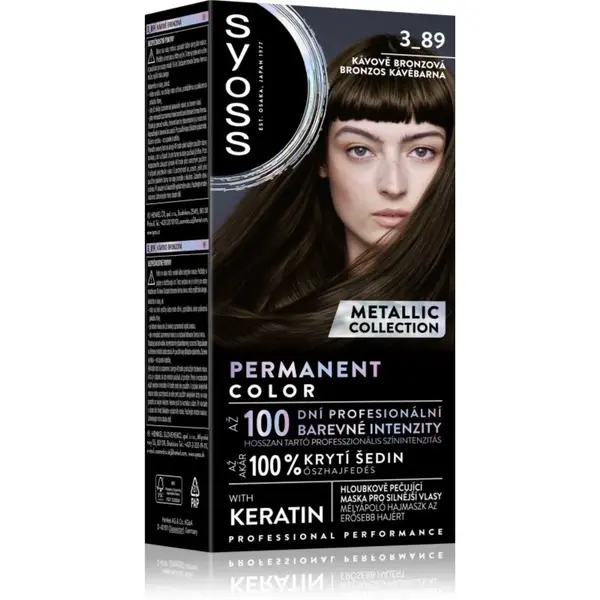 Syoss Color Metallic Collection permanentní barva na vlasy odstín 3-89 Kávově bronzový 1 ks