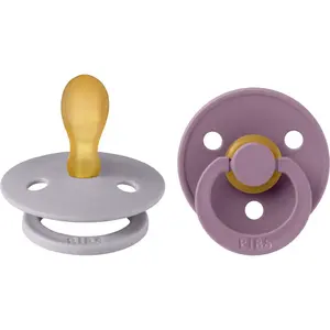 BIBS Colour Size 1: Symmetrical 0-6 months dudlík Fossil Grey / Mauve 2 ks