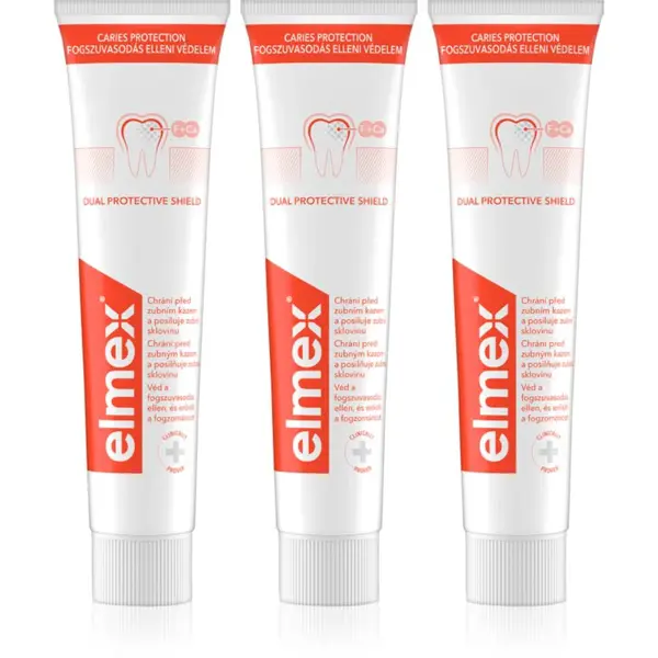 Elmex Caries Protection zubní pasta chránící před zubním kazem s fluoridem 3x75 ml