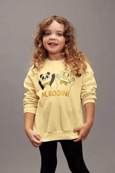 Mini Rodini Detská bavlnená mikina Mini Rodini Panda & cat