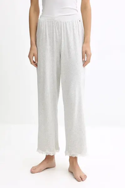 Pyžamové kalhoty Tommy Hilfiger dámské, šedá barva, UW0UW06074