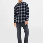 Šedo-čierna pánska flanelová košeľa GAP